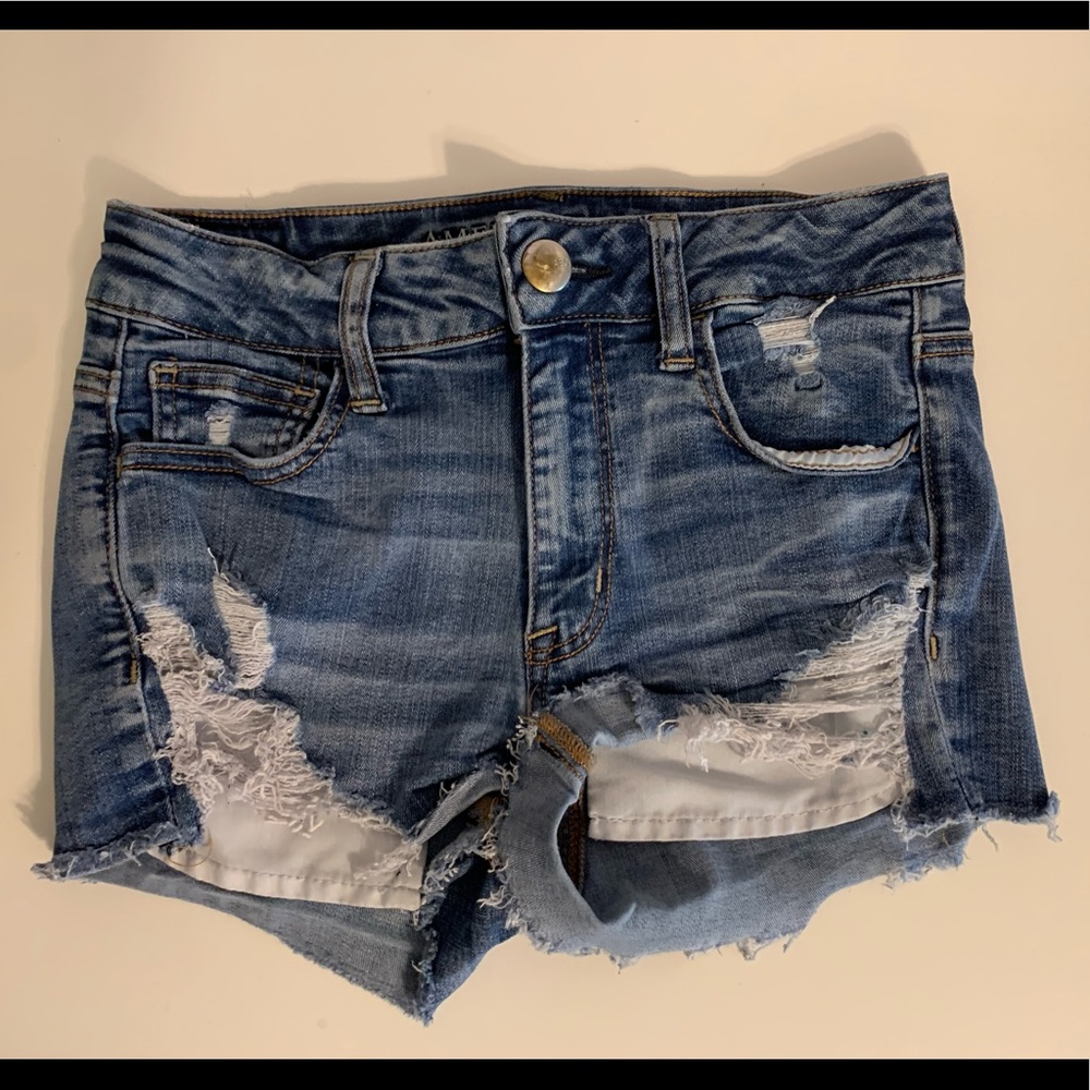 american eagle high rise short shorts